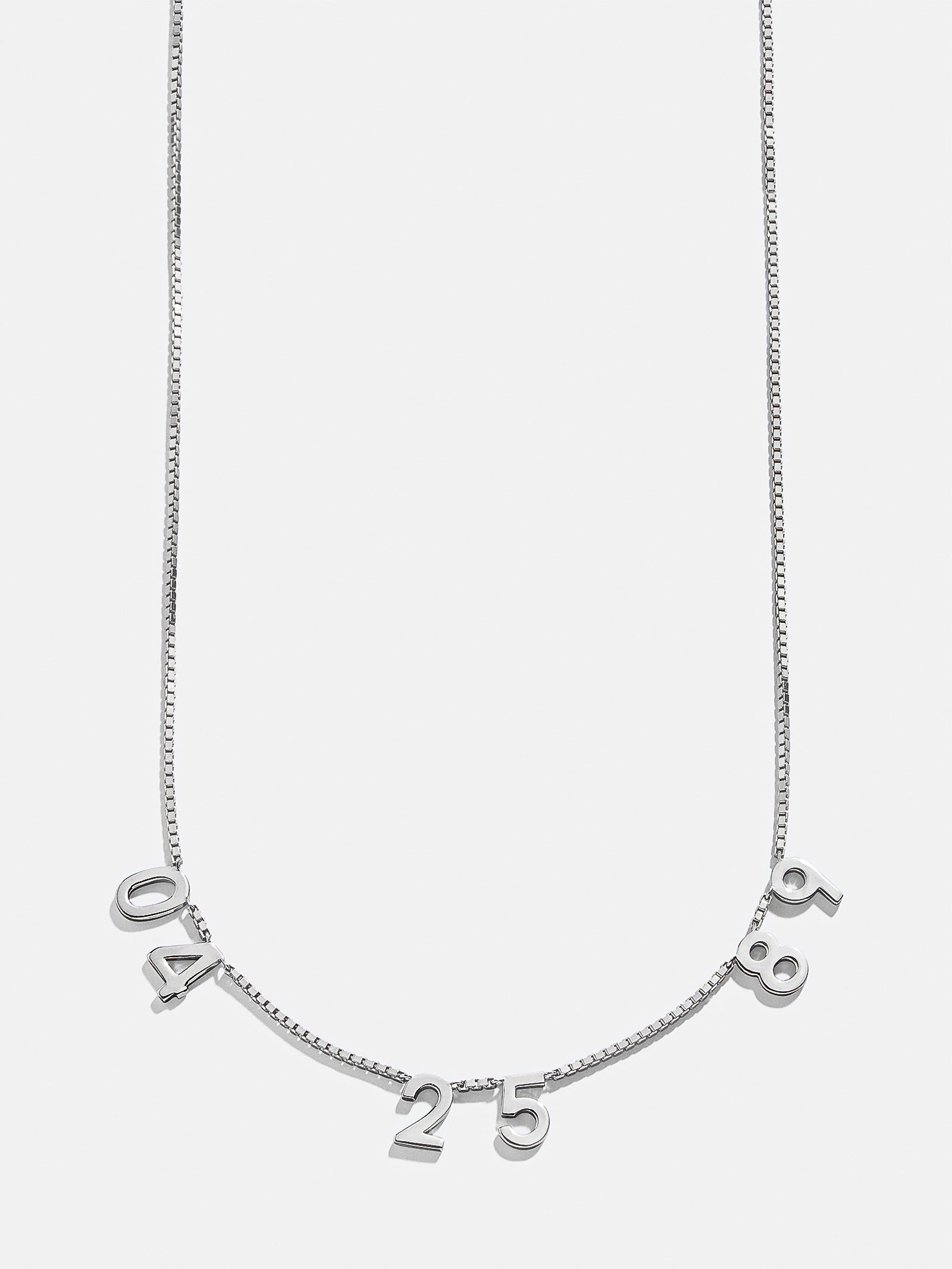 18K Gold Spaced Number Custom Necklace - S - Image 9