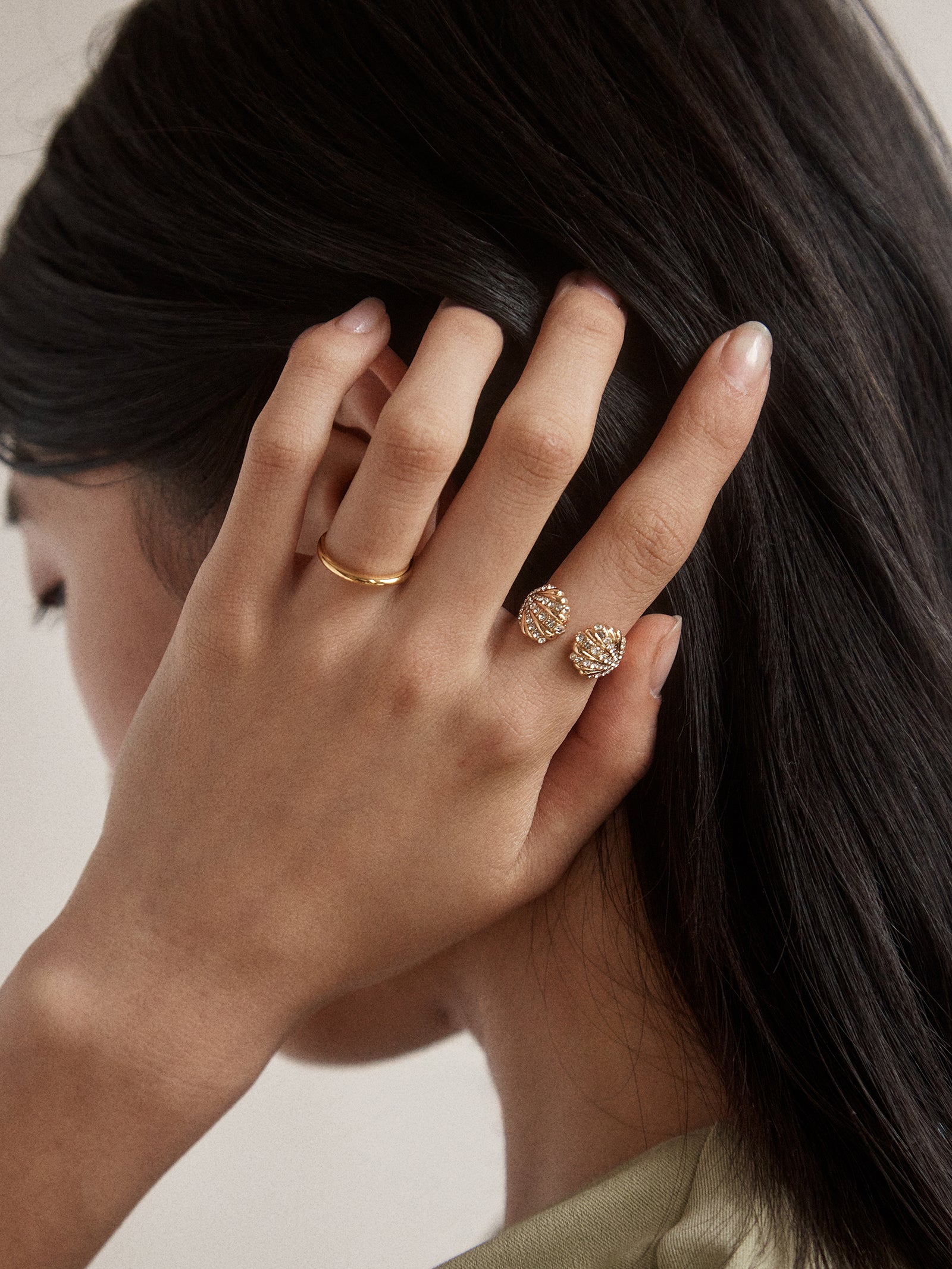 Halle Seashell Ring - Gold/Pav?? - Image 2