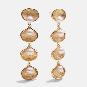 Calypso Seashell Earrings - Gold/Pearl