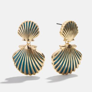 Marni Seashell Earrings - Gold/Turquoise