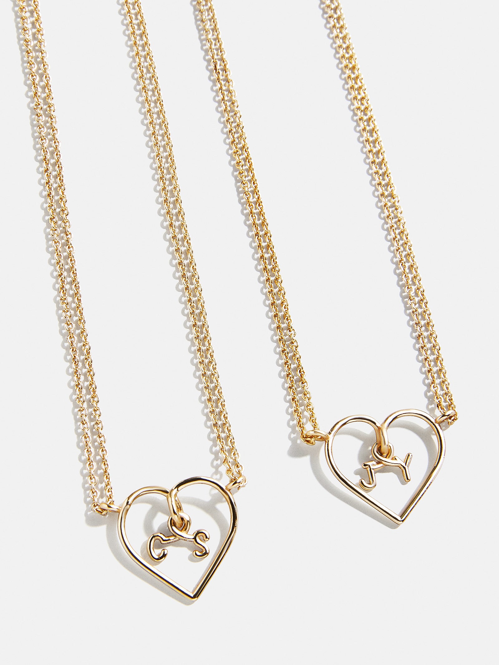 Wired Heart Custom Initial Necklace - Gold