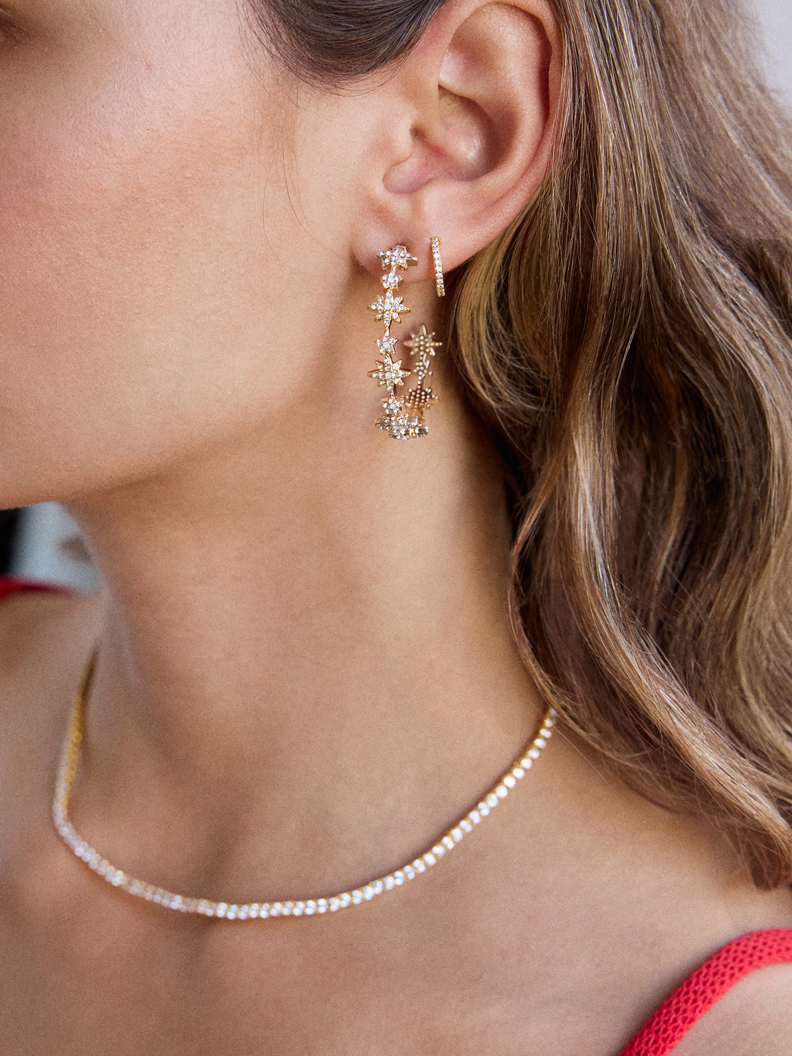 Venus Celestial Hoop Earrings - Gold/Pav?? - Image 2