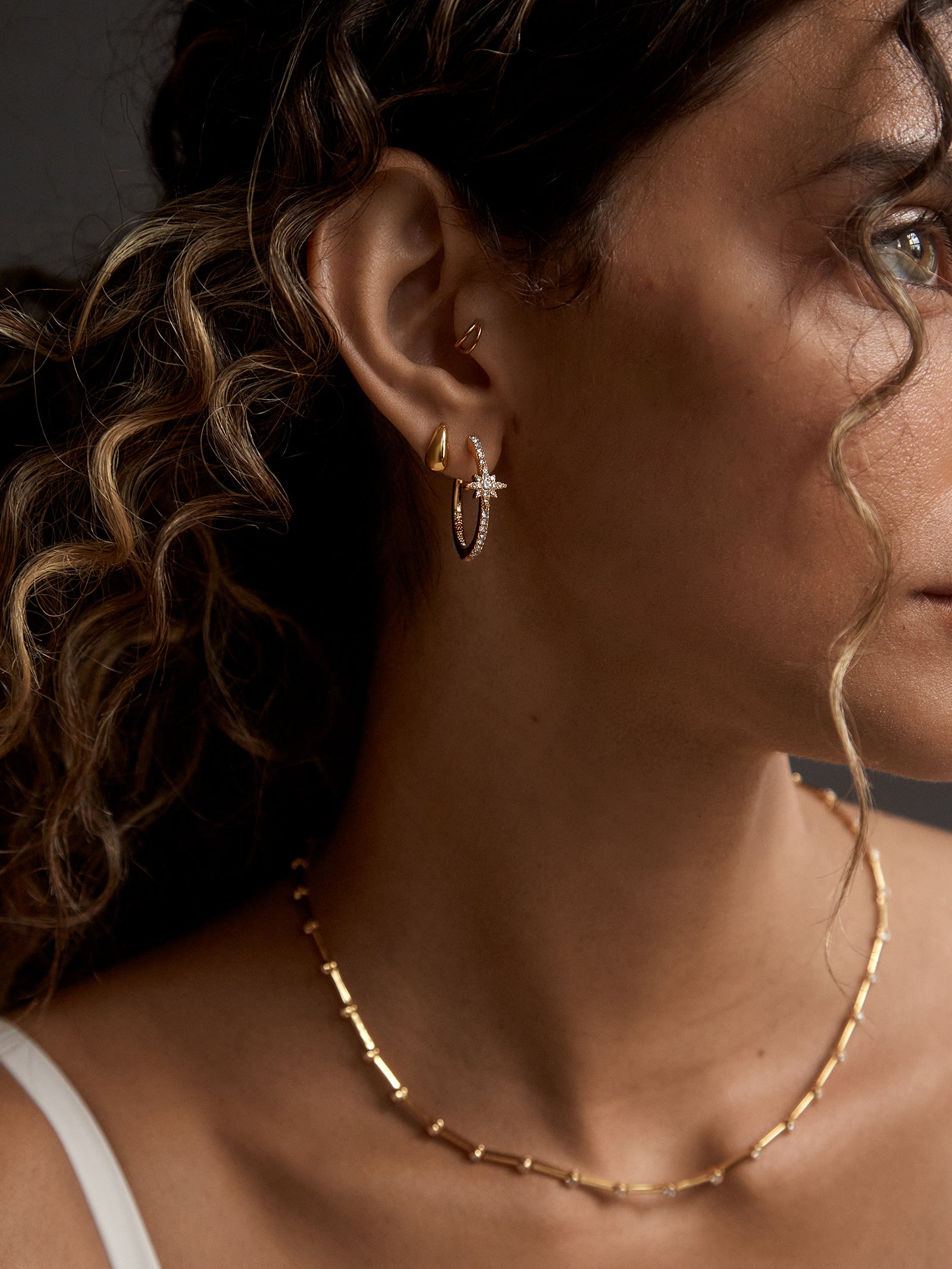 Astra Celestial Hoop Earrings - Gold/Pav?? - Image 2