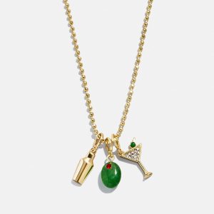 Pimento Memento Charm Necklace - Gold/Green