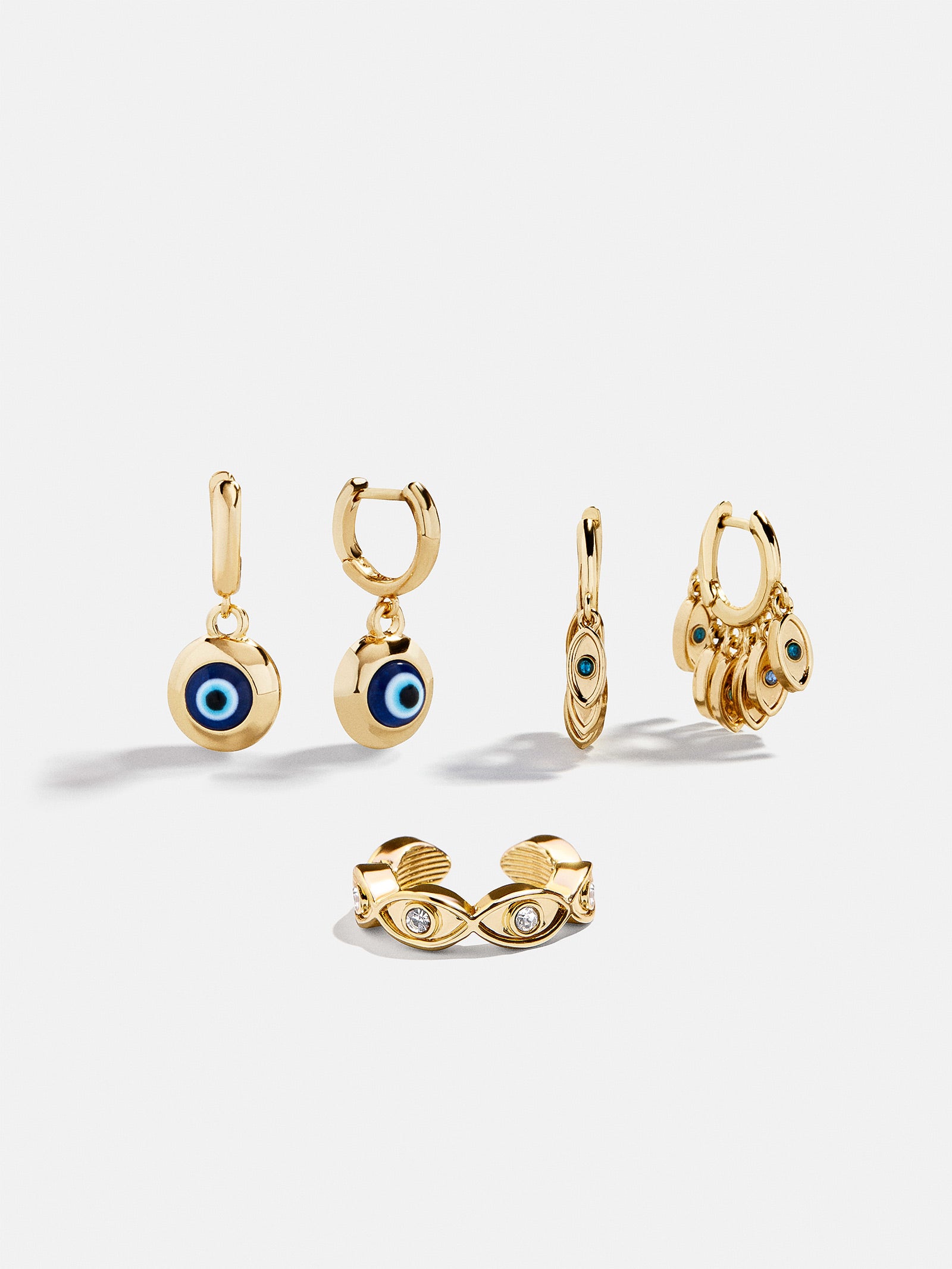 Evil Eye Earring Set - Gold/Blue