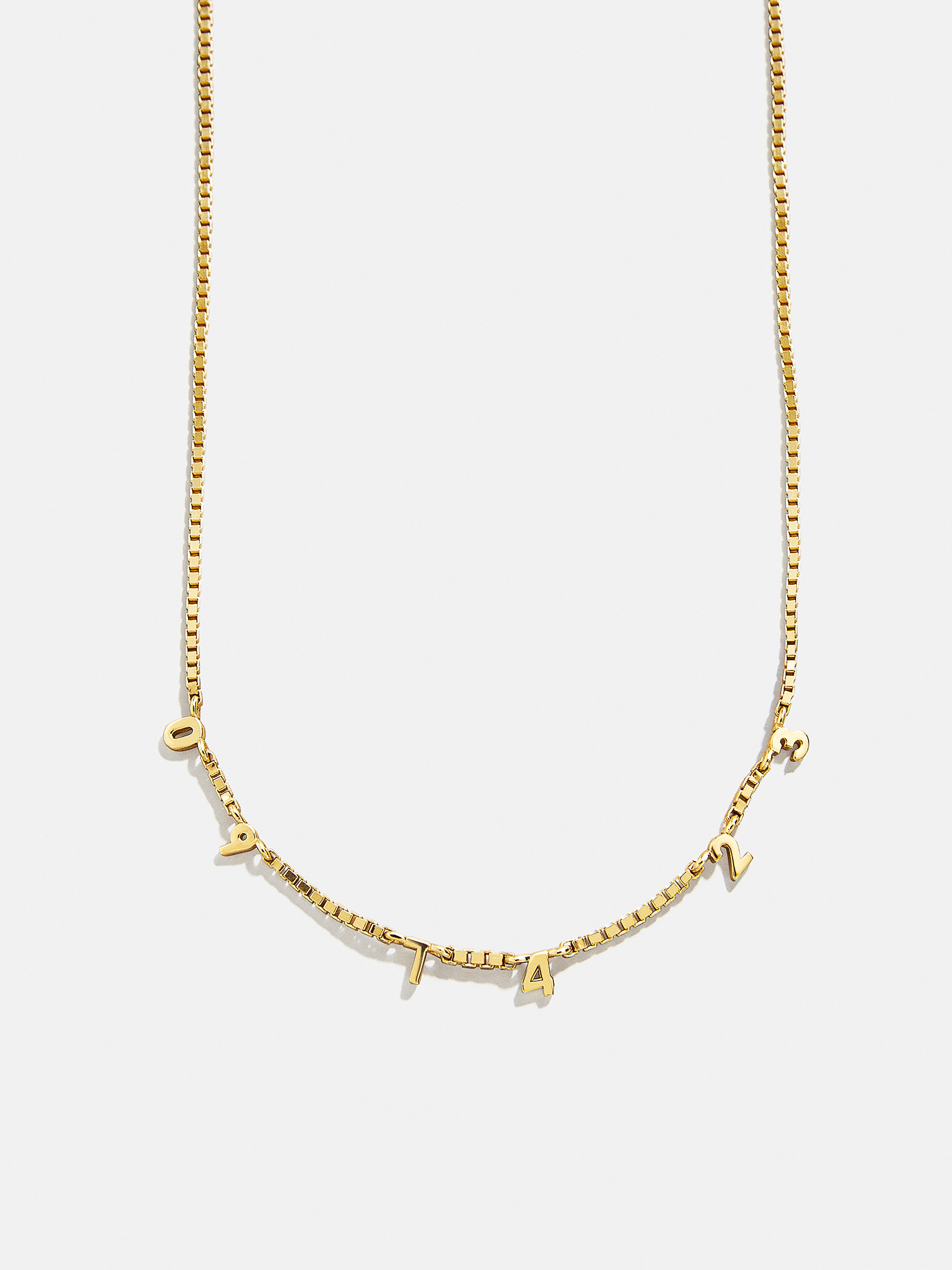 18K Gold Spaced Number Custom Necklace - XS