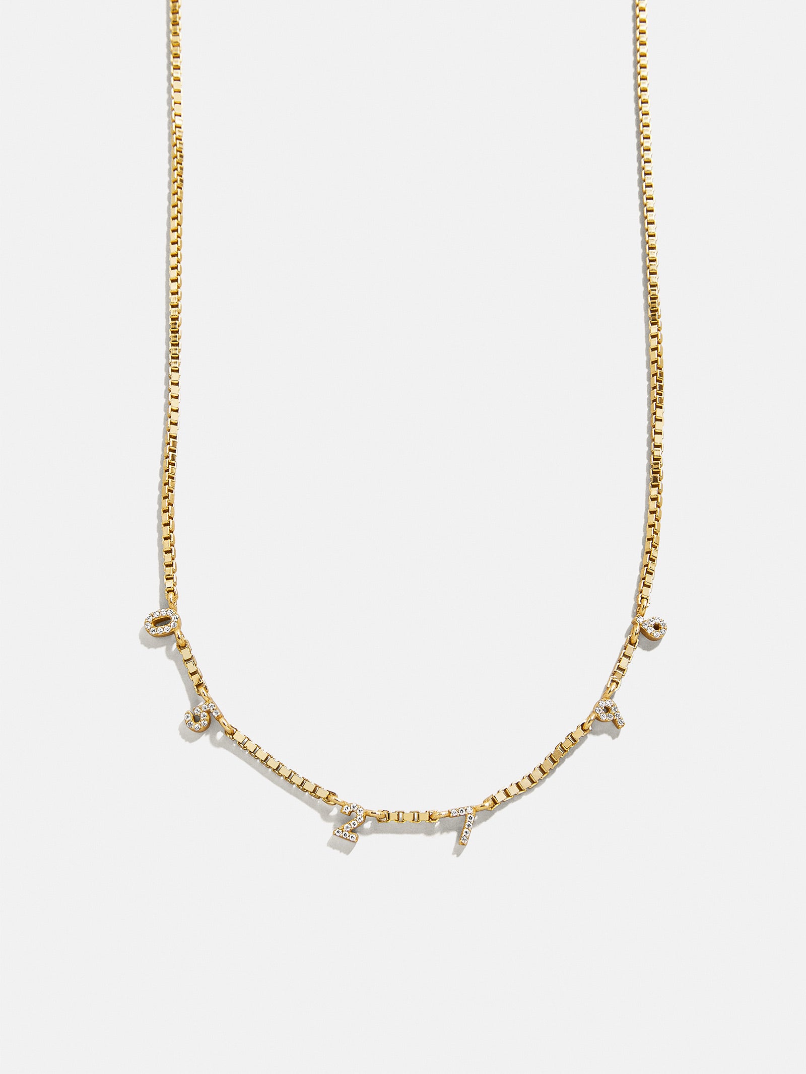 18K Gold Spaced Number Custom Necklace - XS - Image 6