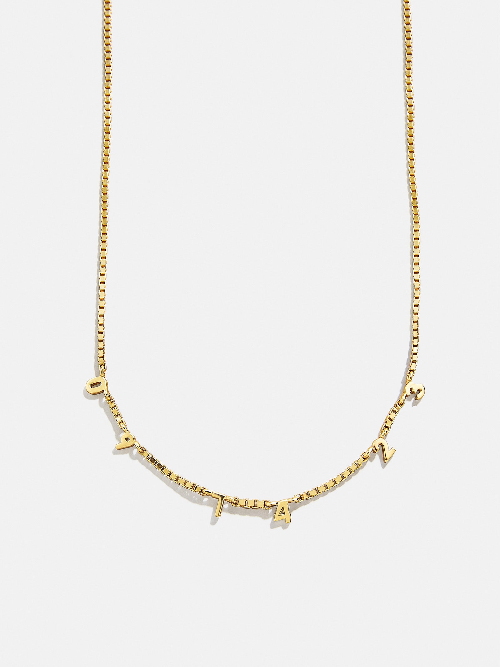 18K Gold Spaced Number Custom Necklace - XS - Image 3