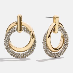 Sandra Gold Statement Earrings - Gold/Pav??