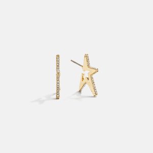 Roxy Statement Star Earrings - Gold/Pav??