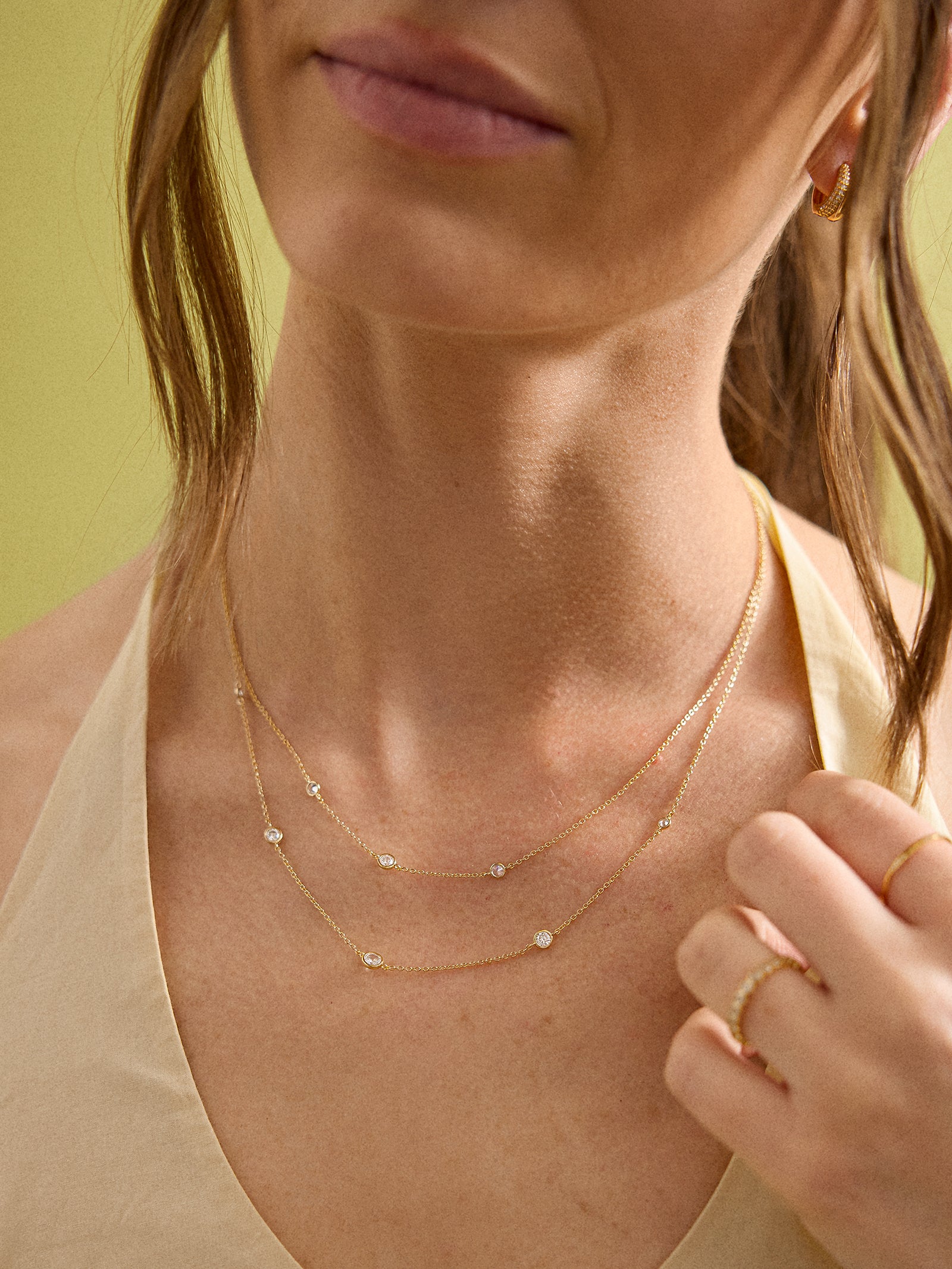 Cierra 18K Gold Layered Necklace - Gold/Pav?? - Image 2