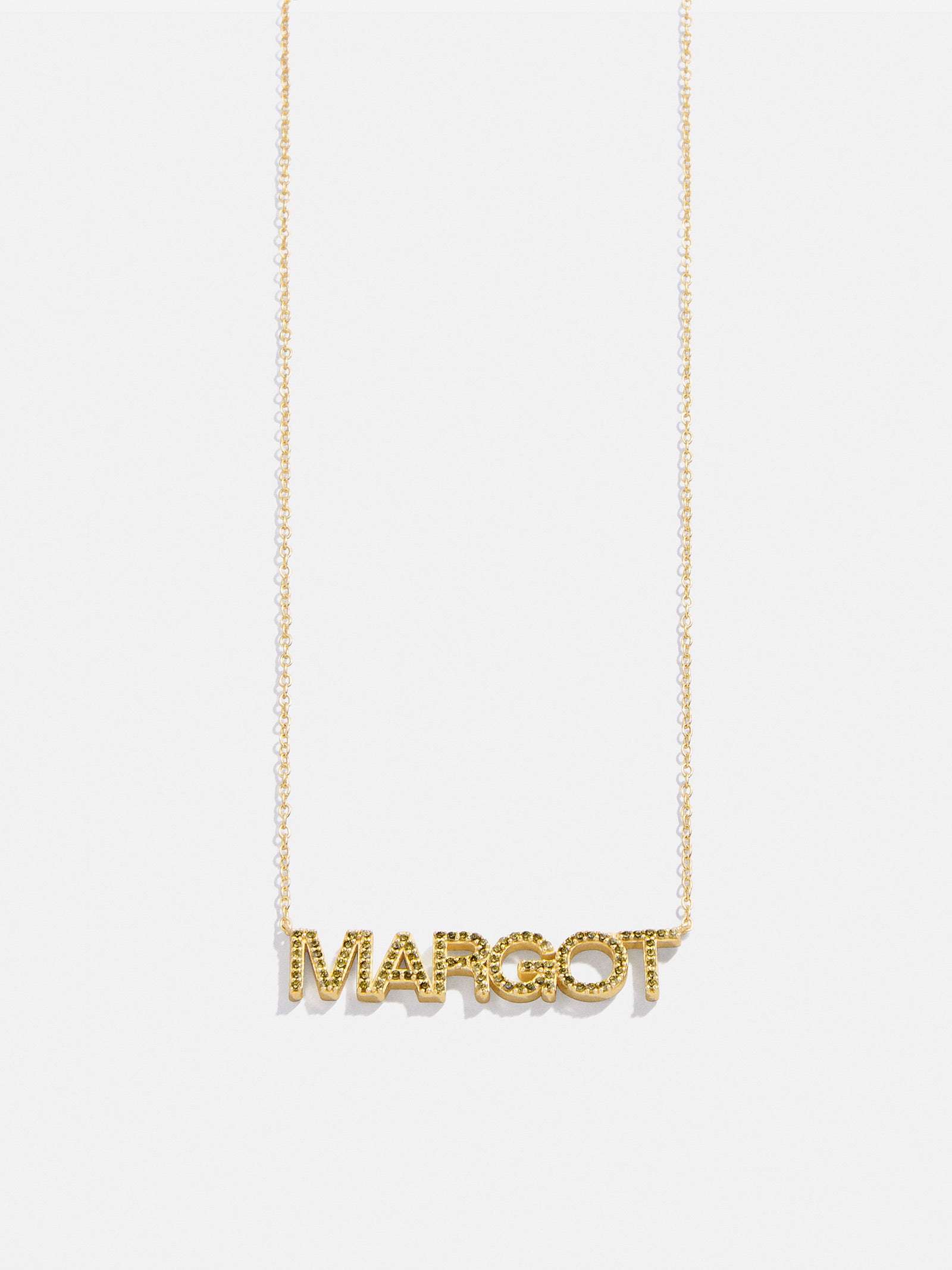 18K Gold Birthstone Custom Nameplate Necklace - Peridot - Image 6