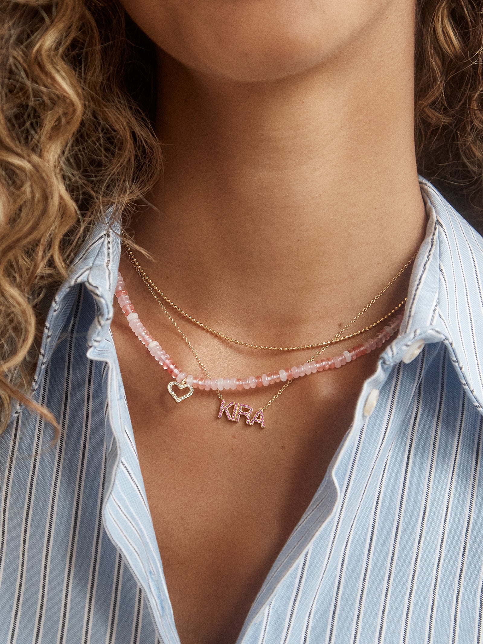 18K Gold Birthstone Custom Nameplate Necklace - Peridot - Image 2