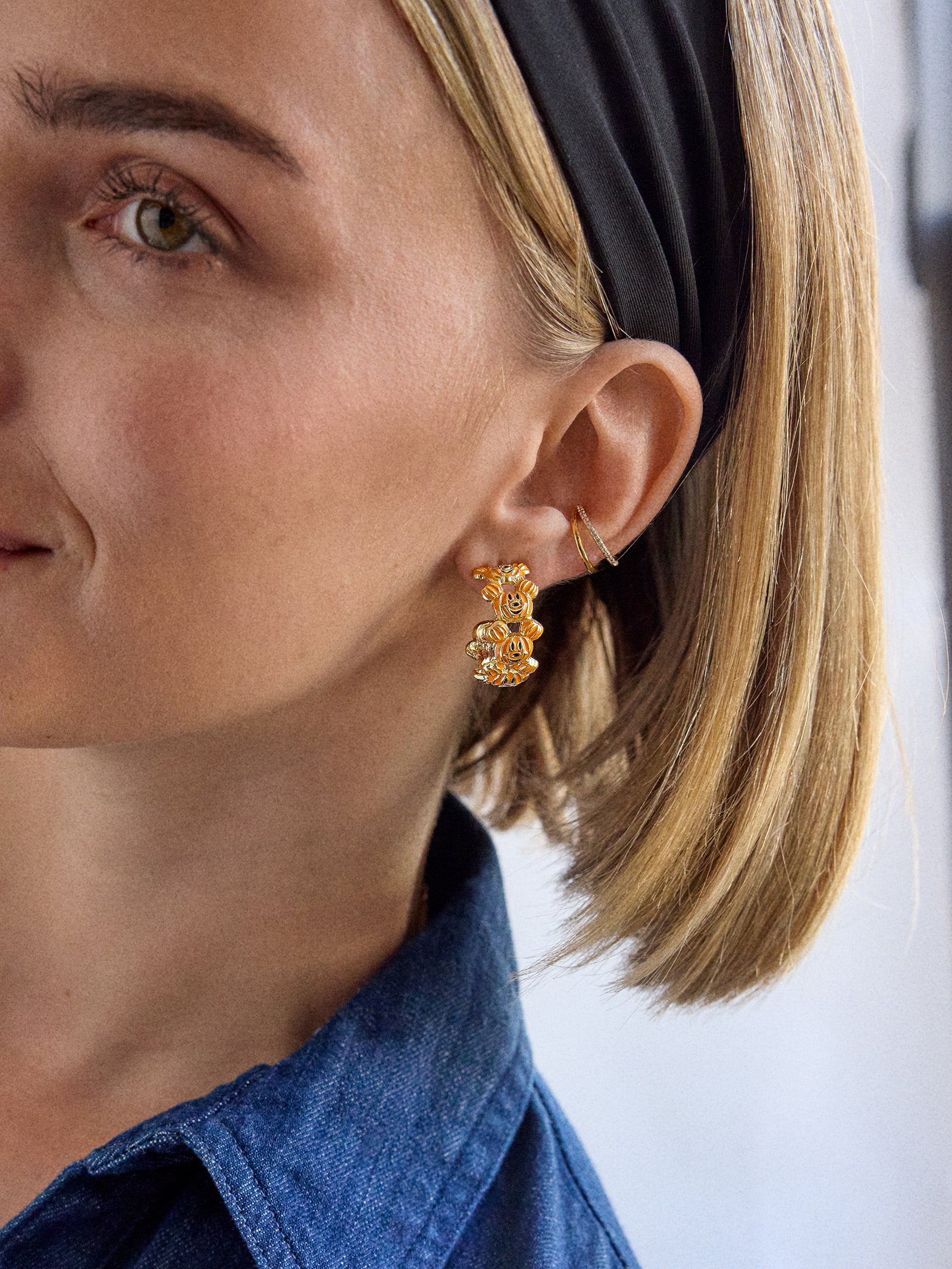 Disney Mickey Mouse Pumpkin Hoop Earrings - Pumpkin - Image 2