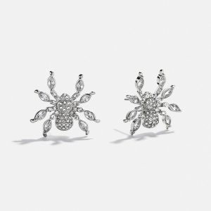 Crystal Creepers Spider Earrings - Spider