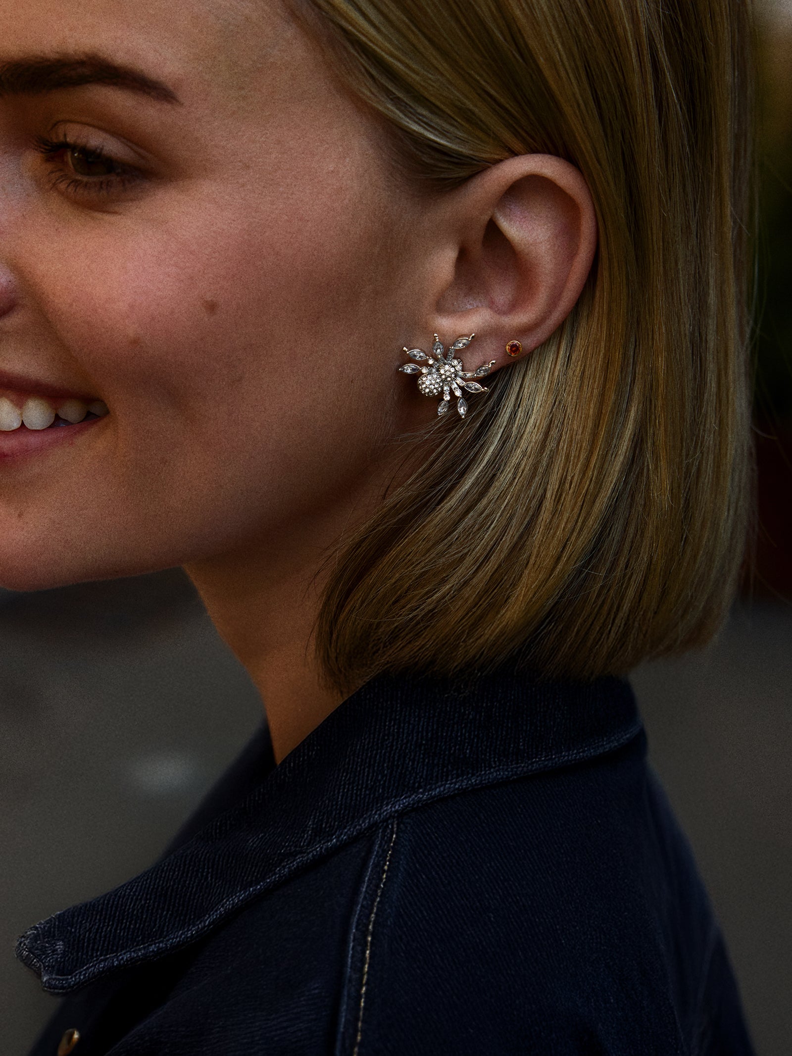 Crystal Creepers Spider Earrings - Spider - Image 2