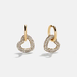 Keely Heart Earrings - Gold/Pav??