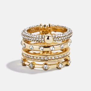 Rosaire Stacked Ring - Gold/Pav??