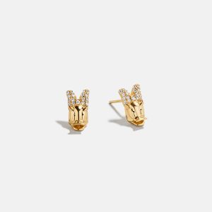 Disney Daisy Duck 18K Gold Plated Sterling Silver Crystal Studs - Daisy Duck