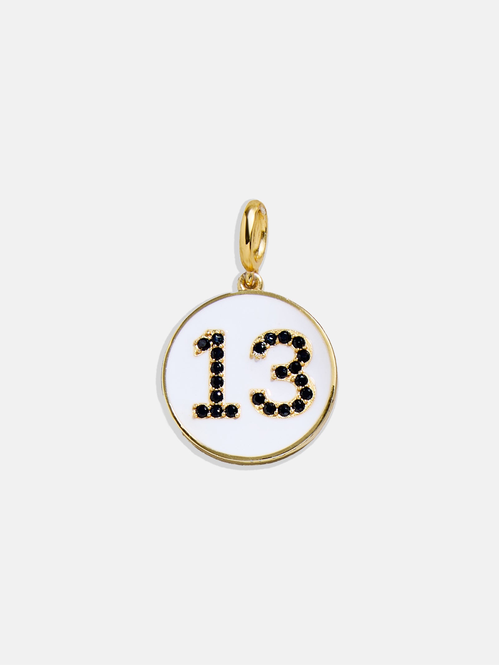 Enamel Number Custom Charm - Gold