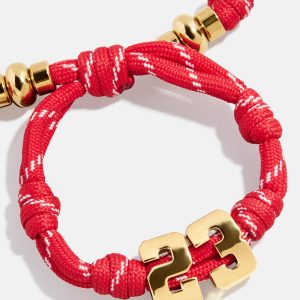 Knotty Varsity Number Custom Bracelet - Cherry Red Double Digit