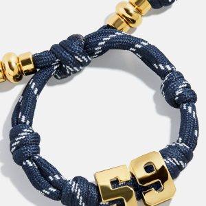 Knotty Varsity Number Custom Bracelet - Navy Double Digit