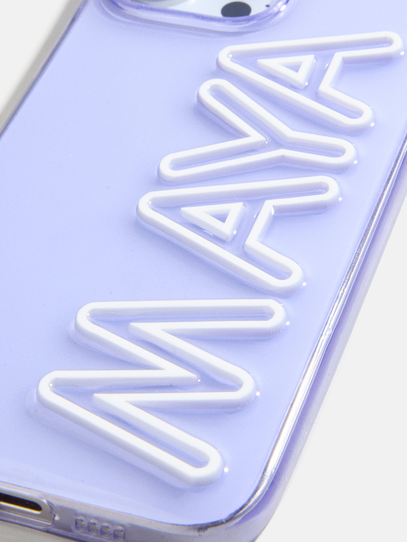 Fine Line Custom iPhone Case - Transparent Purple/White - Image 2