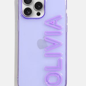 Fine Line Custom iPhone Case - Transparent Purple