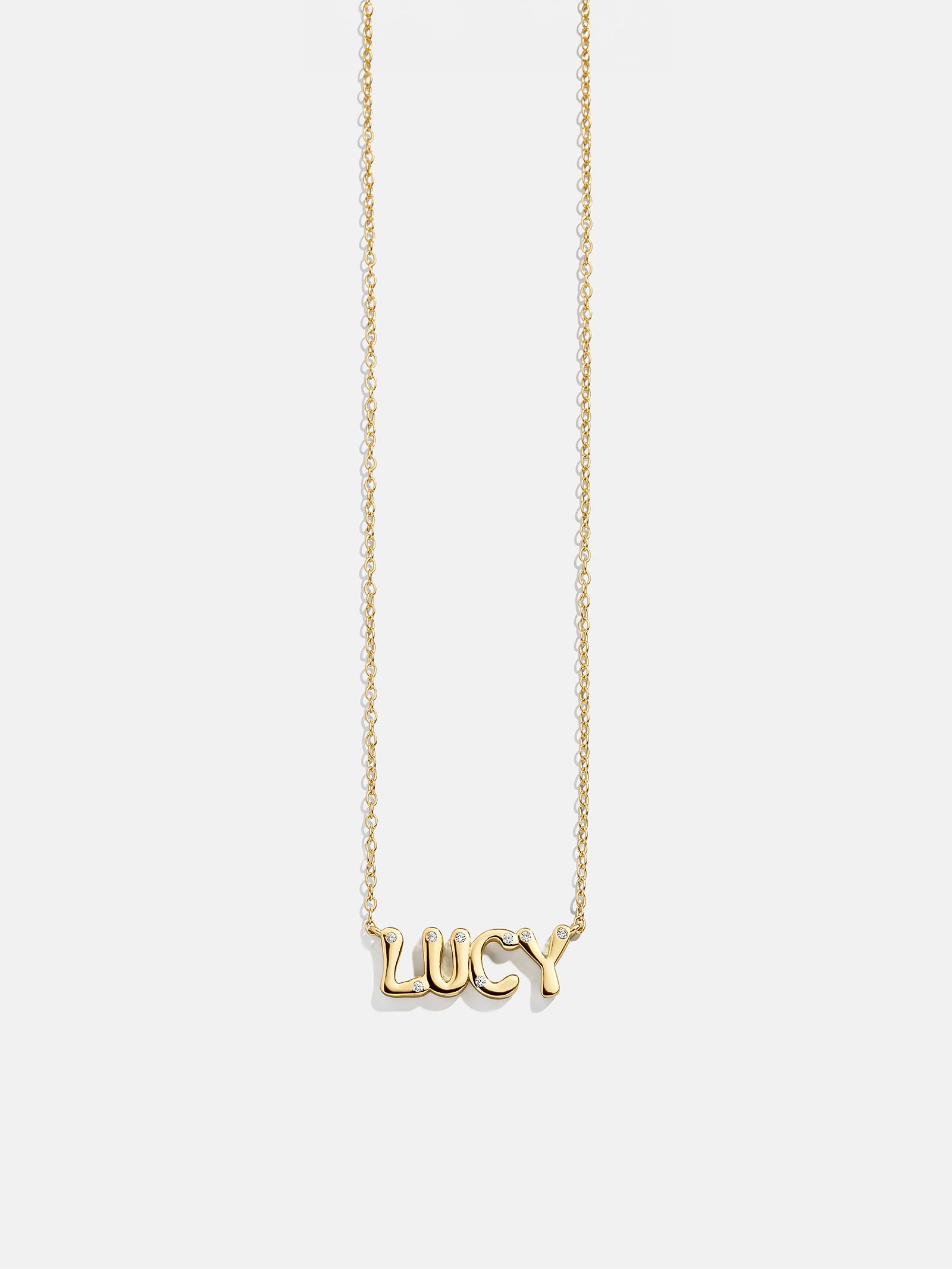 18K Gold Custom Nameplate Necklace - Bubble - Image 3