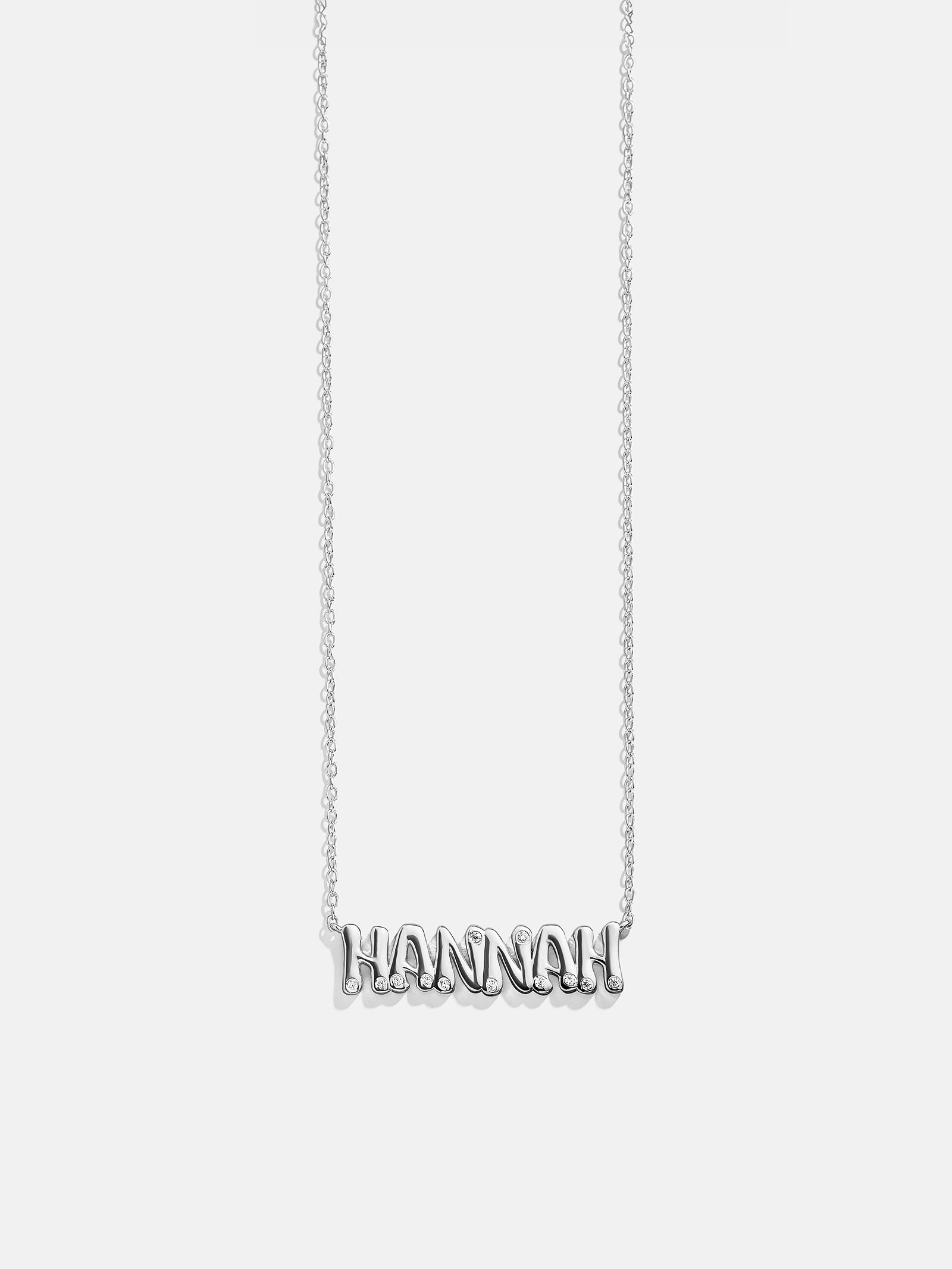 18K Gold Custom Nameplate Necklace - Bubble - Image 6