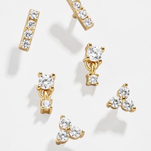 Lottie 18K Gold Earring Set - Gold/Pav??