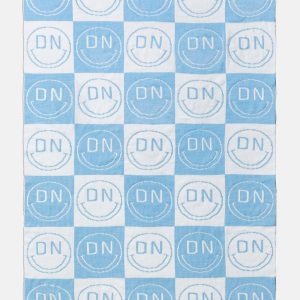 All Smiles Custom Blanket - Light Blue/White
