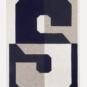 Initial Here Custom Blanket - Navy/Gray