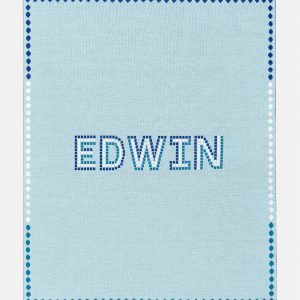 Baby Steps Kids' Custom Blanket - Light Blue/Navy