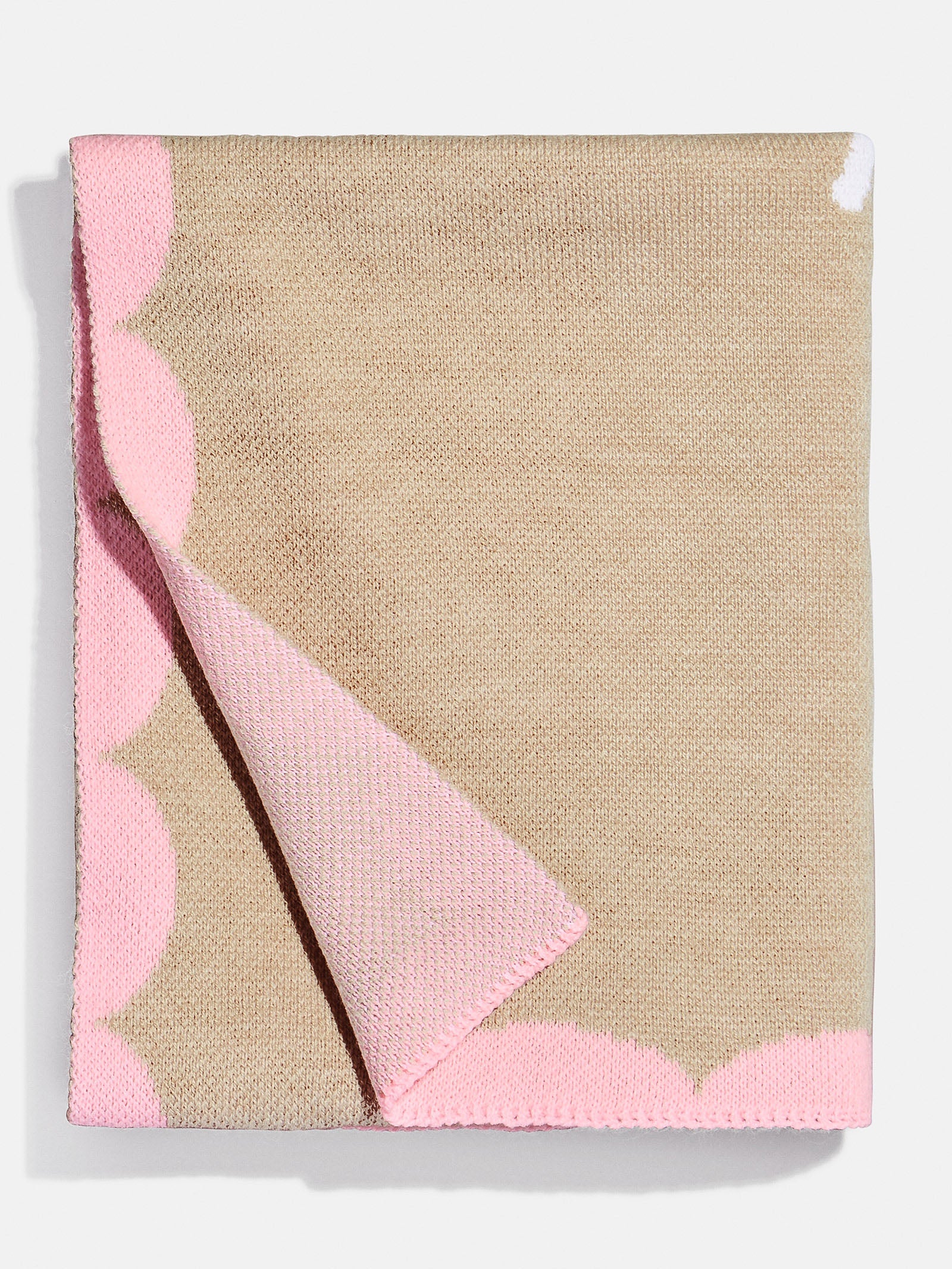 Subtly Scalloped Kids' Custom Blanket - Tan/Pink - Image 3
