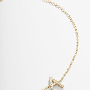 14K Gold & Diamond Initial Bracelet - Gold/Pav??