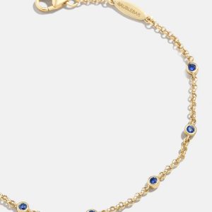 Yasmine 18K Gold Birthstone Bracelet - Sapphire