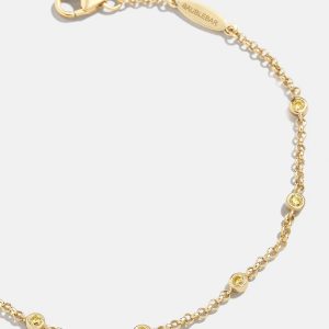 Yasmine 18K Gold Birthstone Bracelet - Topaz