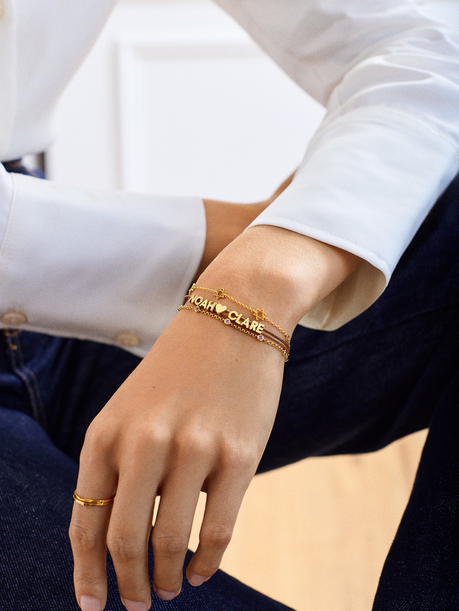 Yasmine 18K Gold Birthstone Bracelet - Light Amethyst - Image 2