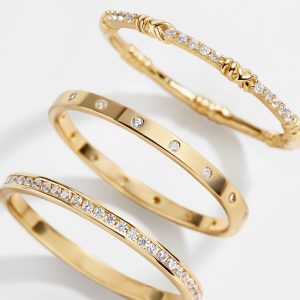 Maddie 18K Gold Ring Set - Gold/Pav??