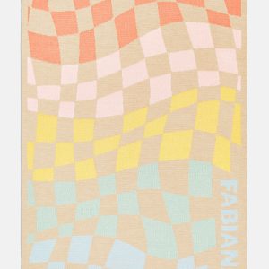 3D Check Custom Blanket - Beige/Multi