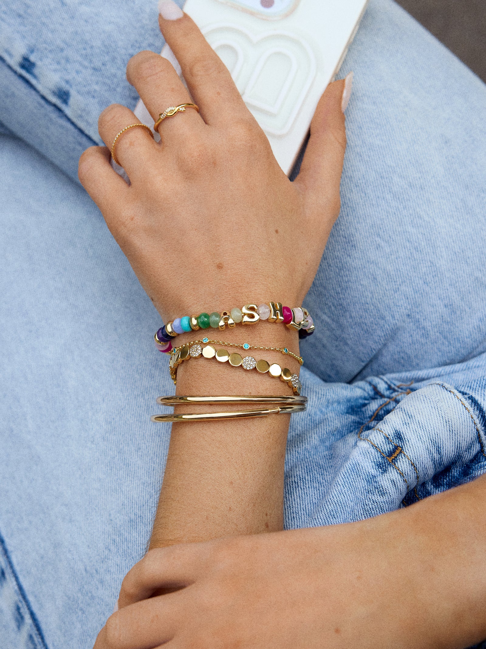 Rivera Stretch Bracelet - Gold/Pav?? - Image 2