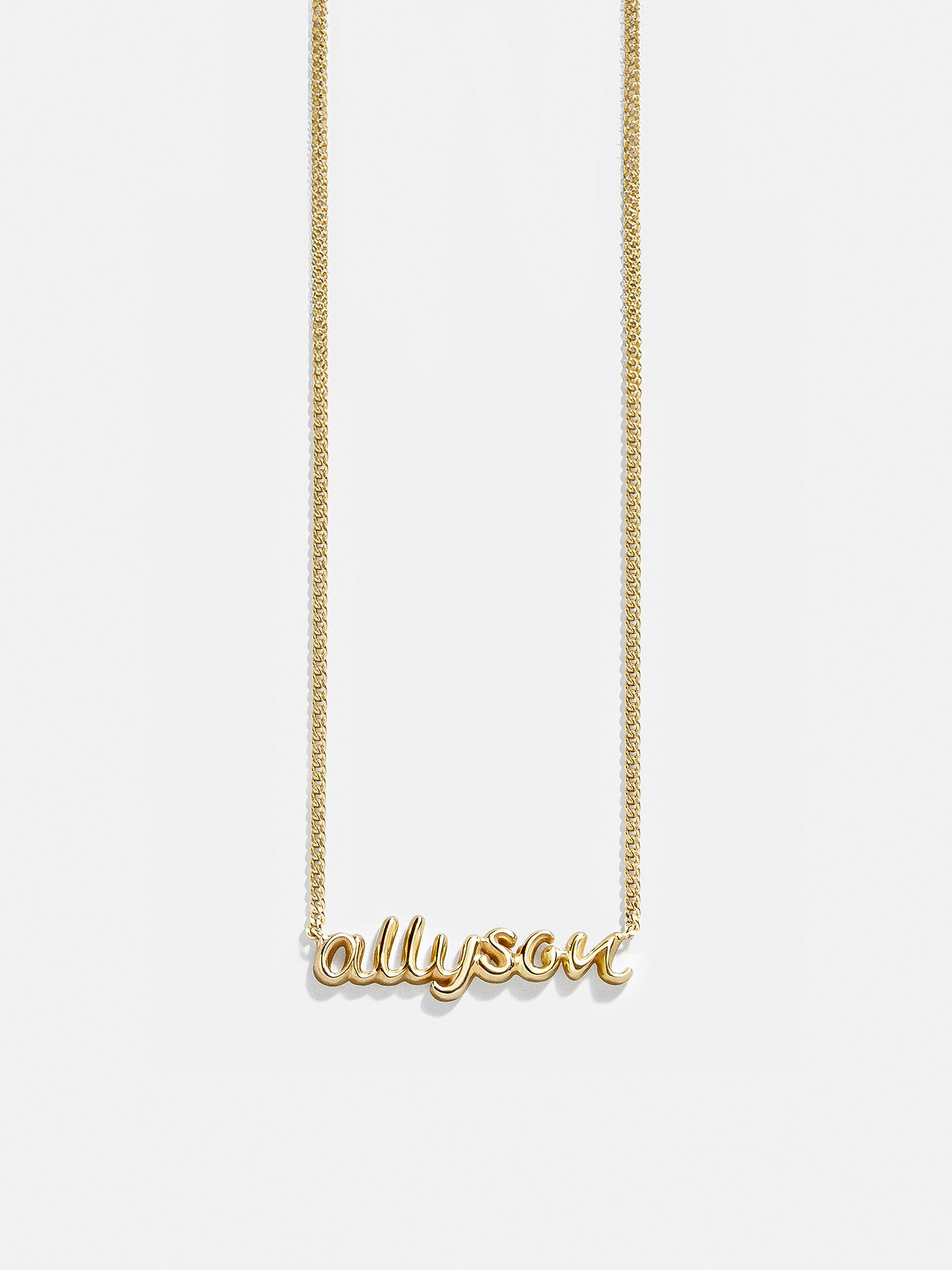 18K Gold Custom Nameplate Necklace - 3D Script - Image 3