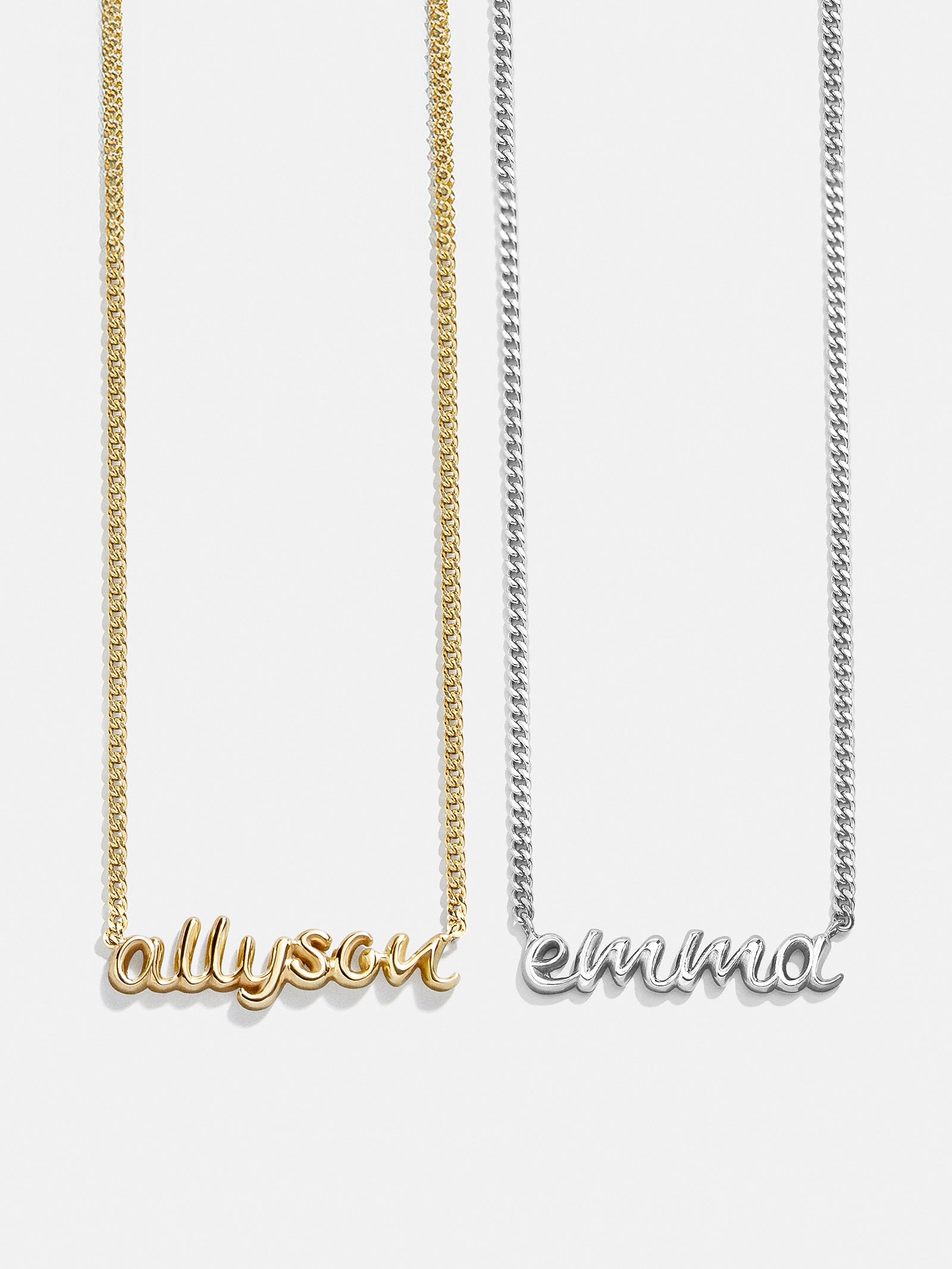 18K Gold Custom Nameplate Necklace - 3D Script