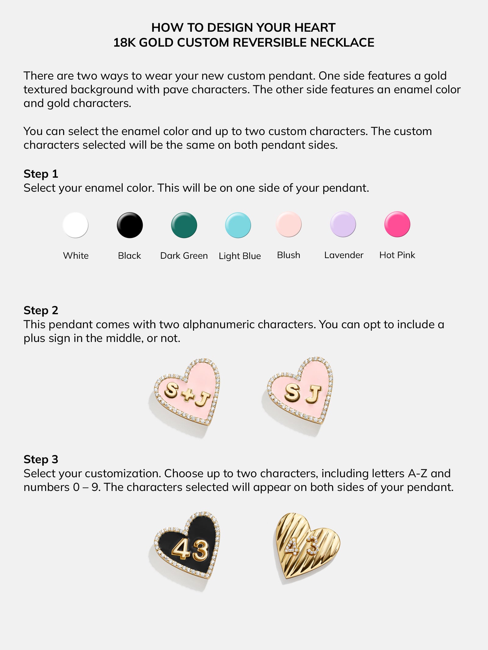 Reversible 18K Gold Custom Heart Necklace - Gold/Pav?? - Image 5