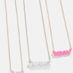 Kids' Custom Nameplate Necklace - Kids' Cable Chain