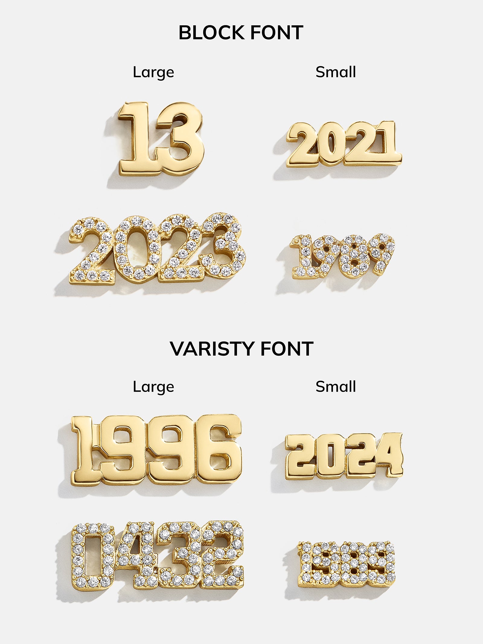 18K Gold Block Font Custom Number Necklace - Block Font Numbers - Image 8