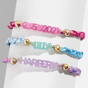 Acrylic Kids' Custom Nameplate Bracelet - Translucent Purple